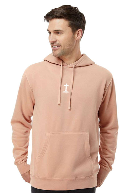 Stay Rooted Unisex Pigment-Dyed Hoodie - Christian Faith Sweatshirt Gift
